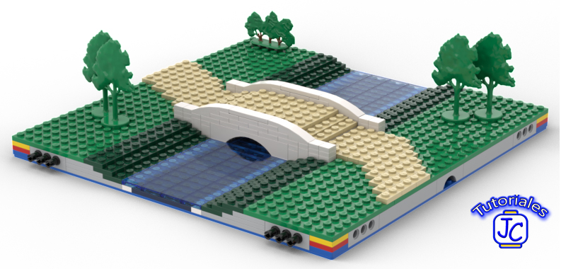 Base Mils Lego de un rio con un puente