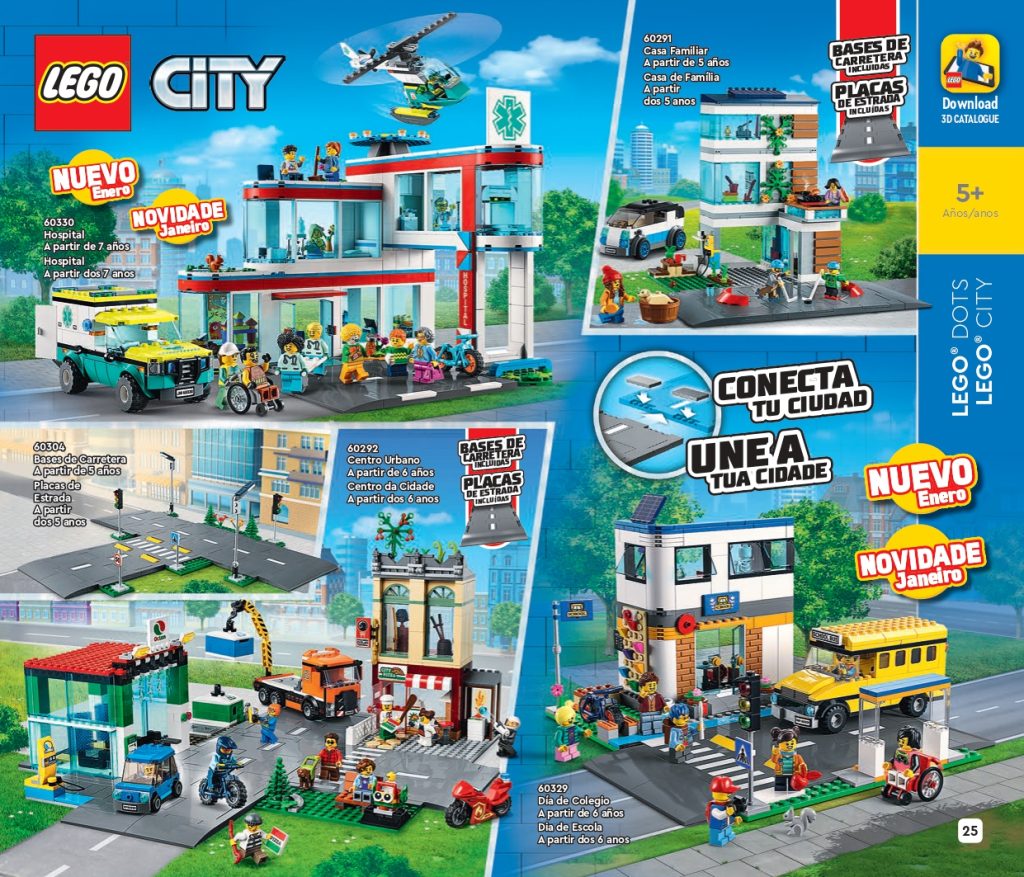 Novedades Lego city 2022
ospital con helicóptero y ambulancia 60330,  Día de colegio 60329,