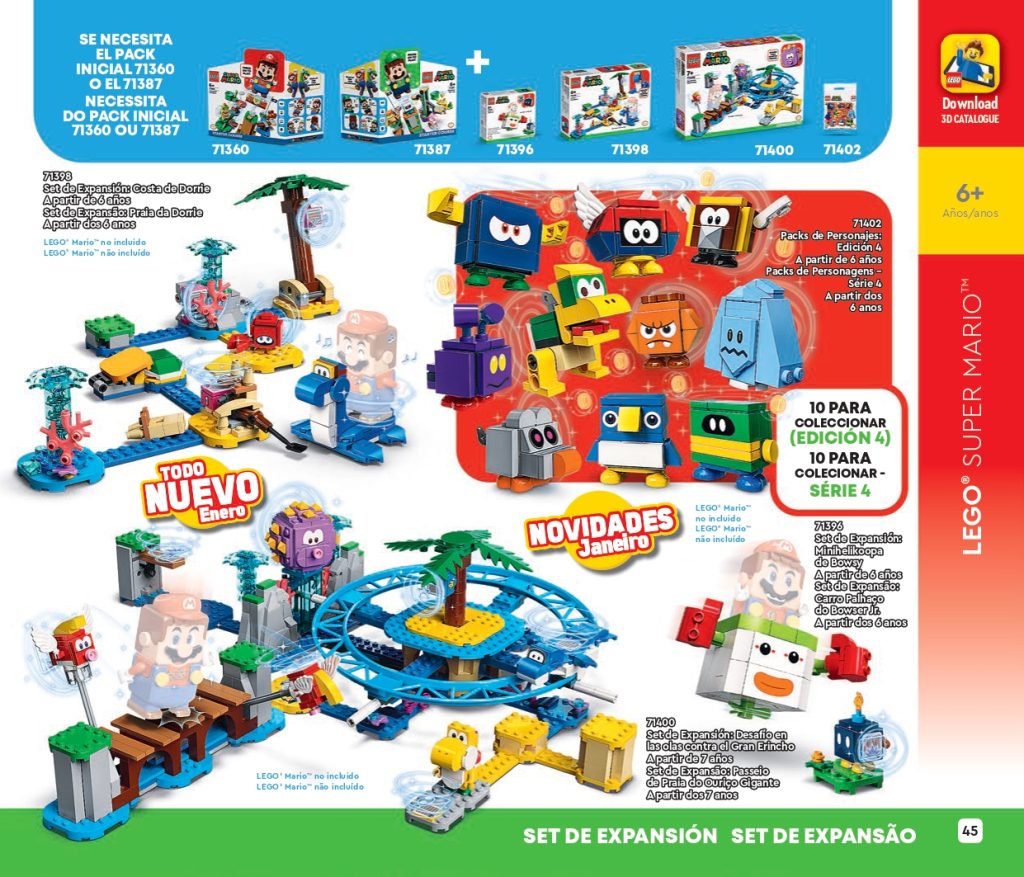 Ya a la venta los nuevos personajes de Lego Super Mario 71402 Edición 4, hay 10 modelos nuevos a coleccionar.
