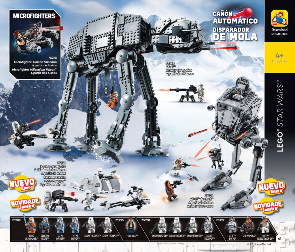 Soldados de las nieves 75320 y At-st de Hoth 75322 son algunas de las novedades Lego Star Wars 2022.